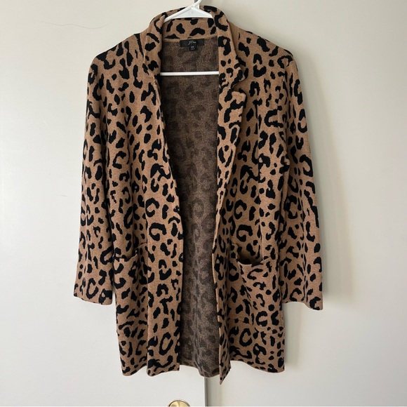 J. Crew Sophie Knit Sweater Blazer Leopard Print Open Front Cardigan XS $148 - Picture 4 of 11